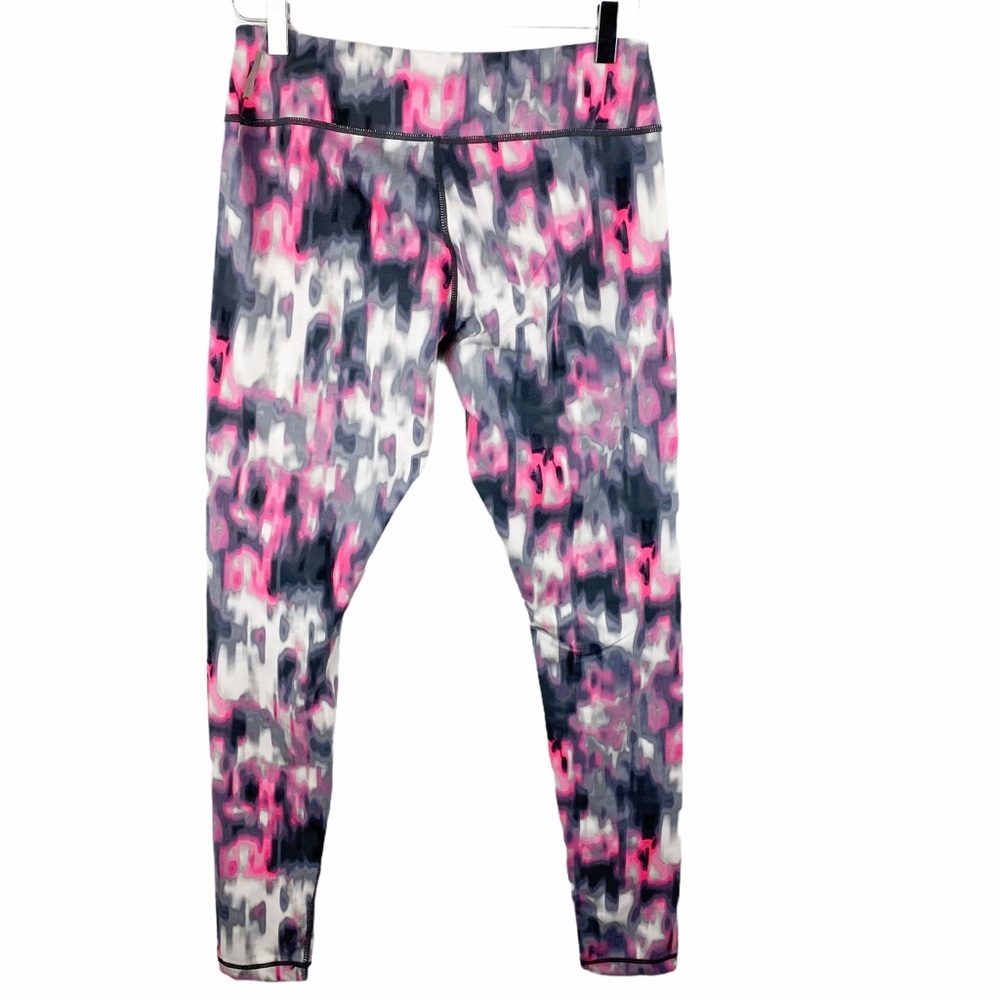 Zella Pink Grey Black White Watercolor Multicolored Yoga Athleisure Leggings Med